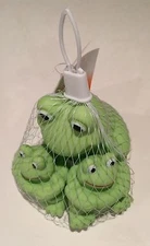 Rubber Froggy Bath Toy Party Favor Set of (3) -1 Large & 2 Small Green Frogs NEW