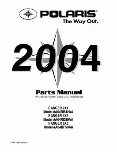 2004 Polaris RANGER Series 11 2X4 4×4 6×6 Side by Side Parts Manual - Picture 1 of 1