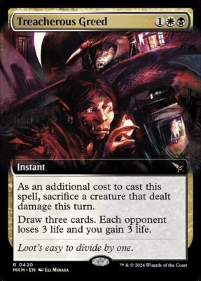 Treacherous Greed MKM MTG Draw 3 Life Drain Instant