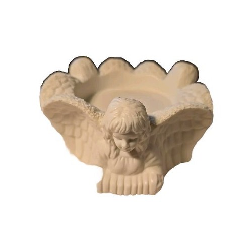 Angel Pillar Candle Holder Jade Collection Porcelain Vintage Retro - Picture 3 of 6