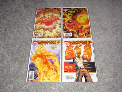 HUMAN TORCH (MARVEL 2003) # 1-4 EARLY SKOTTIE YOUNG ART!  FANTASTIC FOUR VF/VF+