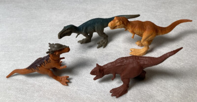 Lot Of 4 Jurassic Dinosaur Figures Small Uni Amblin Movable Jaw Neck