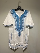African clothing for men-Dashiki S-7X White