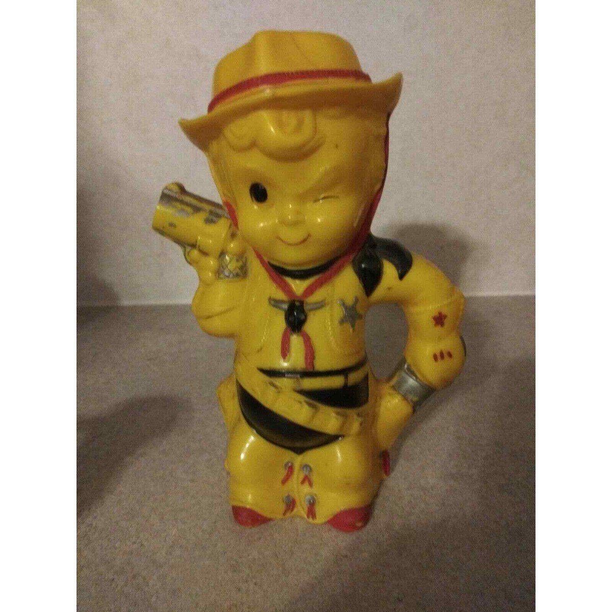Aladdin Lil' Cowboy Little Western Boy Yellow Plastic Milk Pitcher