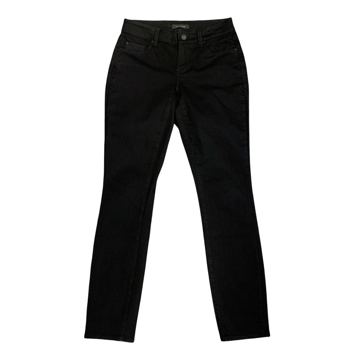 Ann Taylor The Skinny Curvy Fit Jeans Womens Size 0 Black Mid Rise