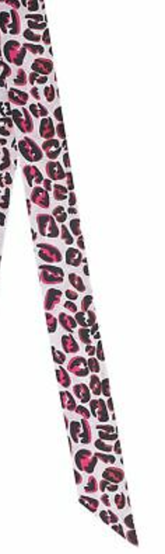 DIOR Black and Pink Silk Leopard Spot Print Mitzah Scarf - 6