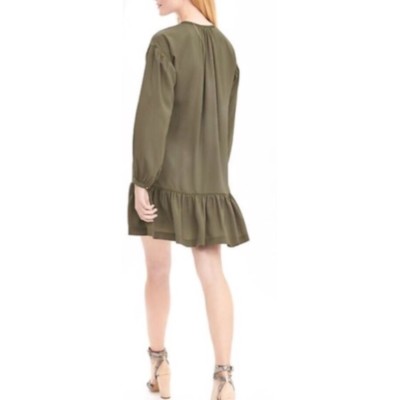 drop waist olive green dress Ronny Kobo Barrett Drop Waist Dress in Red – Suite 201 main image 1