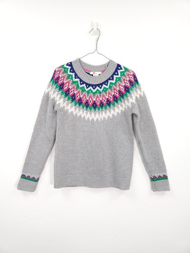 Boden Pullover klein grau Wolle Alpaka Mischung Fair Isle Strickpullover Pulli Emma - Bild 1 von 12