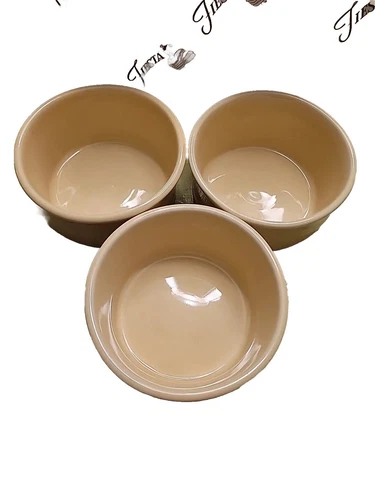 FiestaWare by Homer Laughlin IVORY Color Cereal Bowl Square Bottom USA 3 Bowls