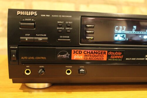 PHILIPS CDR-785/17 CD Recorder/3 CD changer W/remote,,serviced,,Fully Functional - Picture 5 of 15