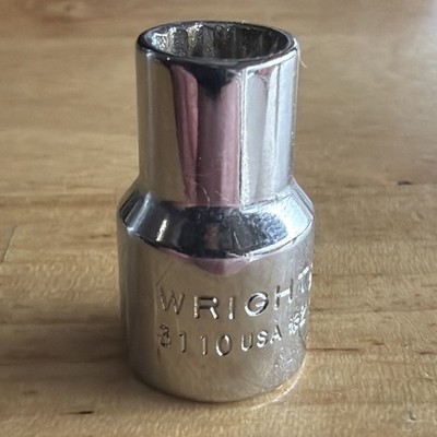 Wright Tools 5/16'' Shallow Socket 3/8'' Drive 12 Point 3110 Made in USA