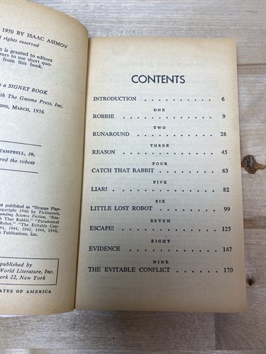 I, Robot By Isaac Asimov 1st Signet Printing 1956 - Picture 6 of 7