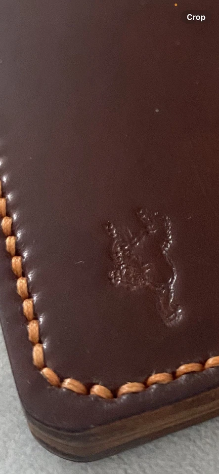 Horween Shell Cordovan Leather Card Holder Burgundy/Tan - Image 3 of 4