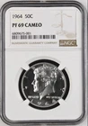 1964 KENNEDY,  HALF DOLLAR, 50C, NGC, PF 69 CAMEO, PR69CAM