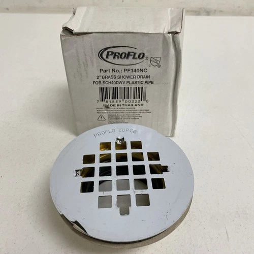 ProFlo 4-1/4" Brass Snap-in Shower Drain PF140NC SS Grate for 2" SCH40DWV Pipe - Picture 1 of 7