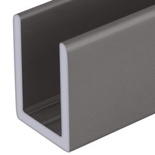 Satin Nickel 3/8" Fixed Panel Shower Door Deep U-Channel - 18" Stock Length -