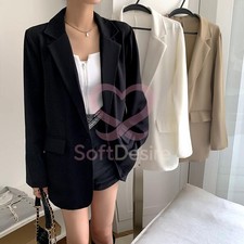 Ladies Spring Loose Fashion Casual Solid Color Chiffon Slim Suit Jacket