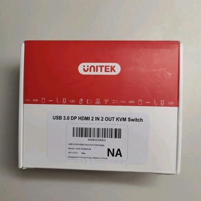 Unitek KVM Switch 2 Monitors 2 Computers 4K@60Hz HDMI+Displayport Dual Monitor