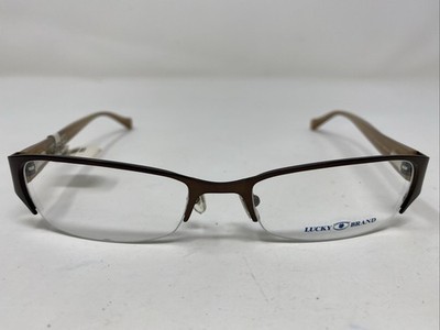 Lucky Brand CASEY BROWN 52-18-135 Metal Half Rim Eyeglasses Frame 375G