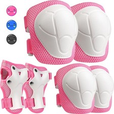 Kids Protective Gear Set, Knee and Elbow Pads with Wrist Guards for Ages 3-8 ...