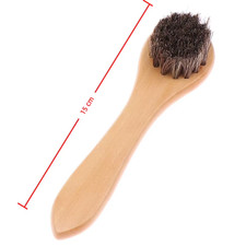 Handle Details Polishing and Cleaning Brush Horse Hair Wood Brush Leather Shoe C