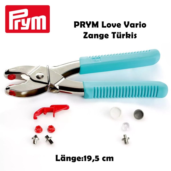 Prym Love Vario Zange TüRkis ÖSen Druckknopf Loch Zange NäHfrei Incl Werkzeug-image
