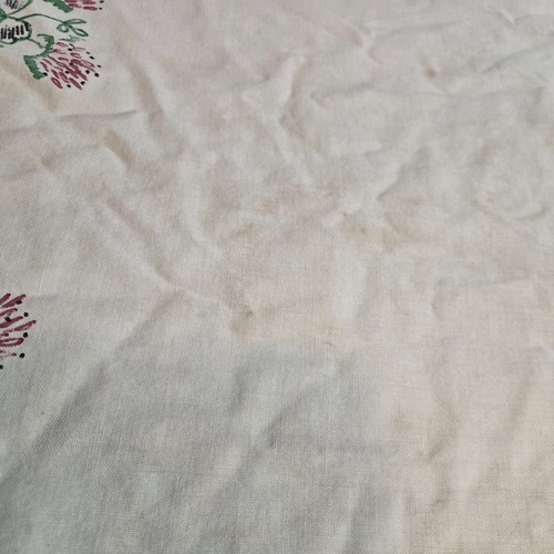 PINTADO A MANO DE COLECCIÓN (¿Tri-Chem?) FUNDA ALMOHADA FLORES CINTA ENCAJE - Imagen 5 de 10