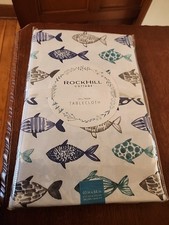Rock Hill TABLECLOTH BLUE FISH 60 X 84 100 % ...