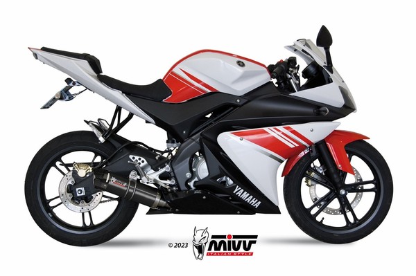 Kompletter Auspuff Zugelassen Mivv GP Inox Schwarz Yamaha YZF R125 2008 - 2013-image