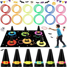 43 Pcs Halloween Ring Toss Game Witch Hat Ring Toss