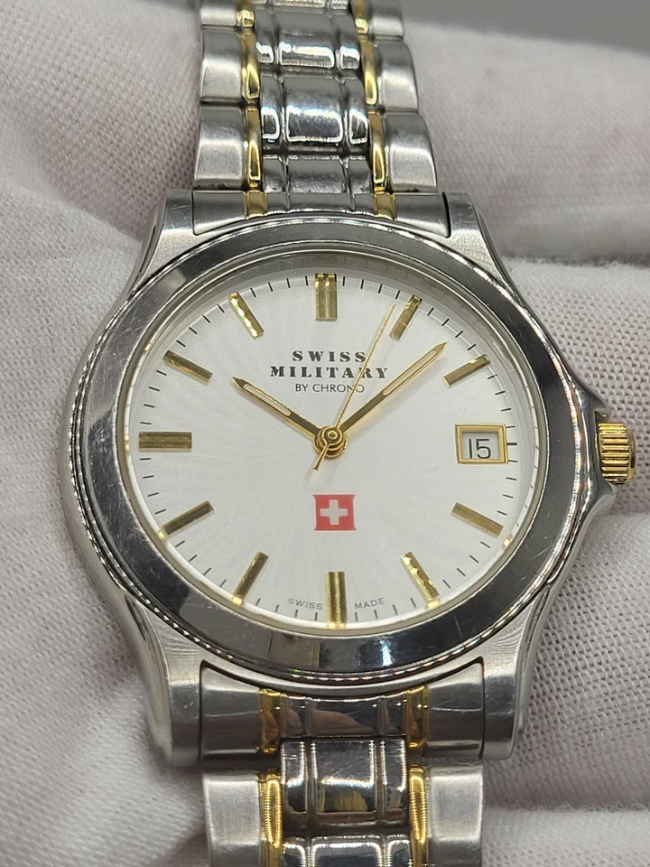 Reloj Militar Suizo SUIZO [N. COMO NUEVO] 36mm de CHRONO Analógico Para Hombre Acero Inoxidable Foto 3 de 4