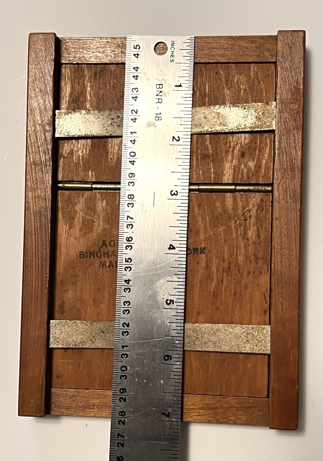 Vintage Agfa Ansco 4x6 Contact Printing Frame Dovetail Wood & Brass Spring Back