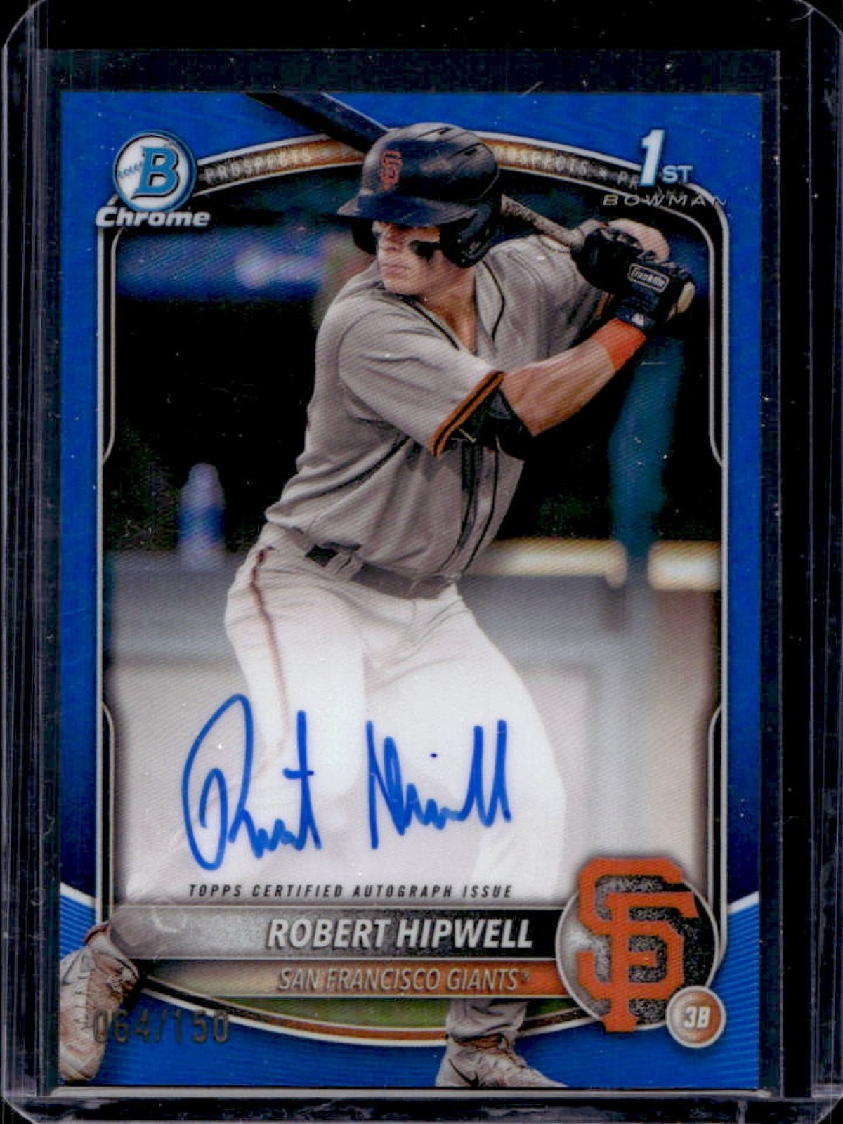 2025 Bowman Chrome Robert Hipwell Auto Blue Refractor 1st #64/150