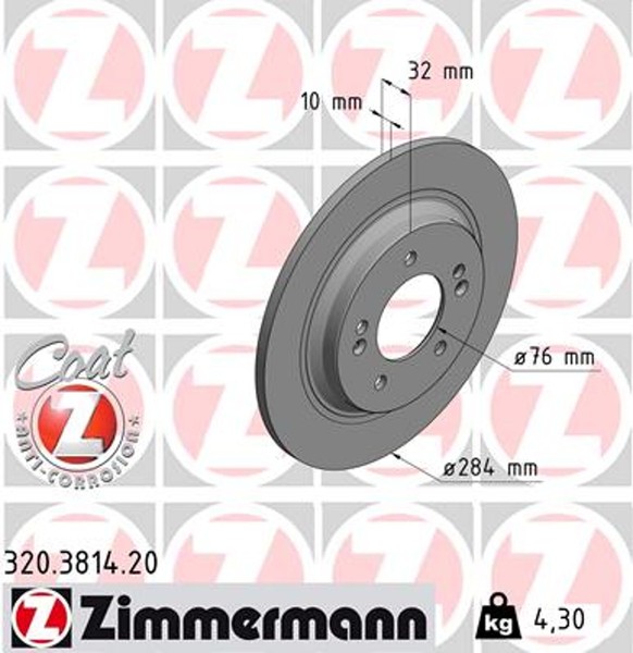 2X Zimmermann Bremsscheibe Coat Z 320.3814.20 FüR Optima PDE Hyundai KIA Soul PD-image
