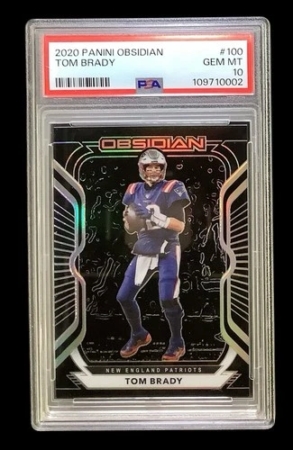 2020 panini obsidian #100 tom brady; base SSP holo silver PSA 10 (GEM)