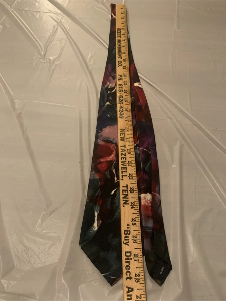 Jt Beckett 男式正式领带 58"Lx4"W 绿色/红色/紫色领带 — 第 4/4 张图片