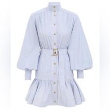 Zimmermann Stripe Utility Mini Dress Size AU2 NWOT