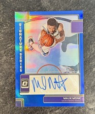 2022 Panini Donruss Optic Malik Monk #SS-MKM Blue Signature Series Auto #/25 SAC