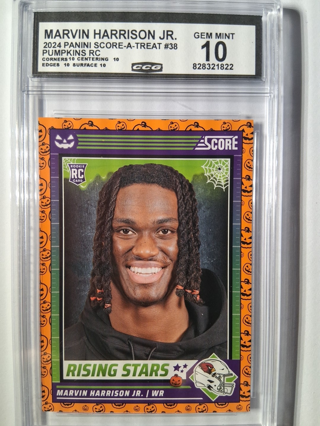 2024 Panini Score-A-Treat Rising Stars Marvin Harrison Jr. #38 Orange Mint 10