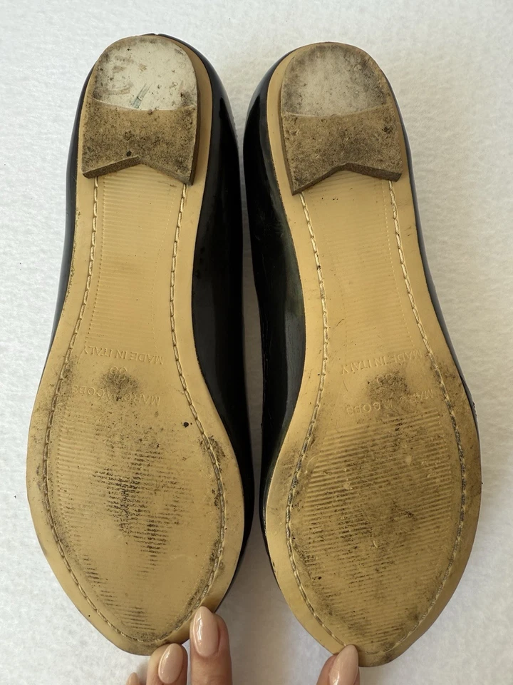 Vintage Marc Jacobs Negro Rosa Oro Ratón Ballet Charol Hecho en Italia 35 Foto 4 de 4