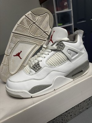 Air Jordan 4 Retro White Oreo Fire Red-Tech Grey-Black DJ4669-100 Size 9.5 Men