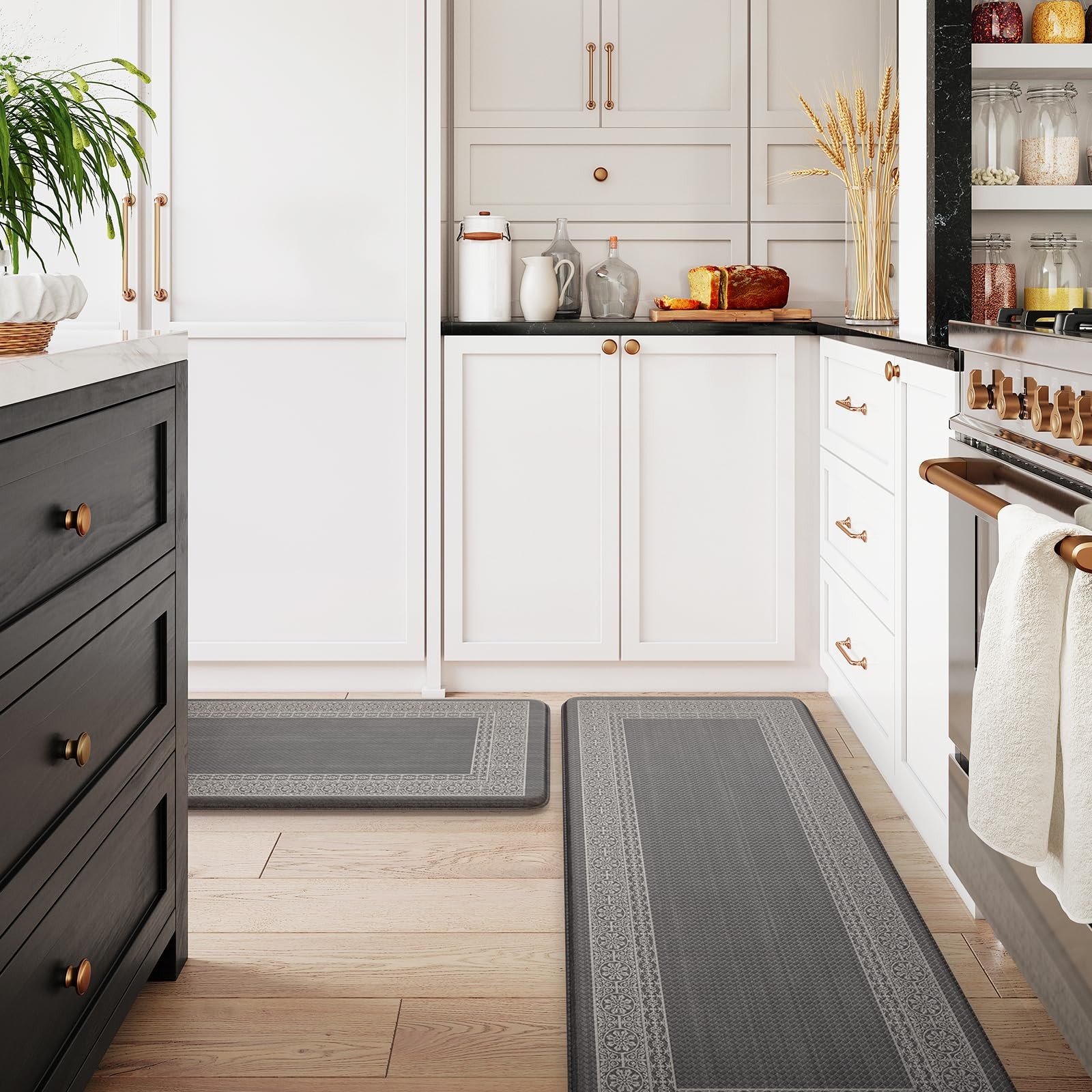 Kitchen Mats Cushioned Anti Fatigue Mats for Kitchen Floor, Non-Skid Waterpro...