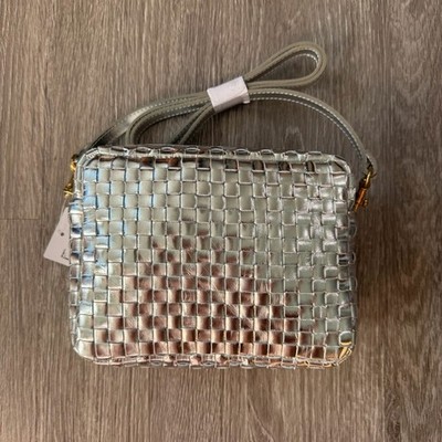 Clare V Silver Specchio Woven Checker NWT