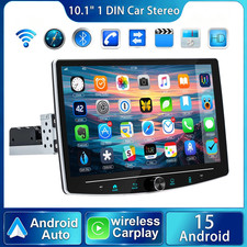 10.1" 1 DIN Touch Screen Car Stereo BT Radio Apple Carplay Android Auto 4 64GB