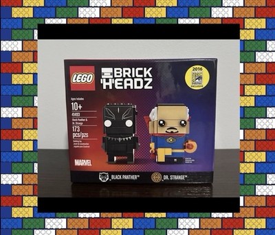 LEGO 41493 BRICKHEADZ DR. STRANGE & BLACK PANTHER SDCC VERY RARE!