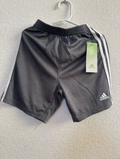 ADIDAS Boys' Classic 3-Stripe Mesh Shorts, Dark Grey, Size 7