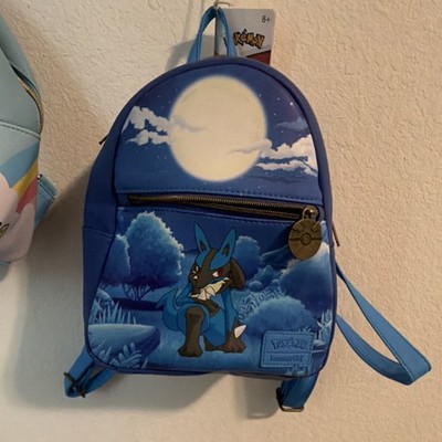 Loungefly Pokemon Lucario Blue Mini Backpack Zip Closure Bag  display picture 1