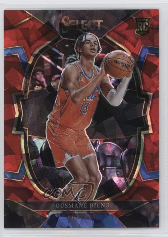 2022-23 Panini Select Concourse Red Cracked Ice Prizm Ousmane Dieng #76 uk2