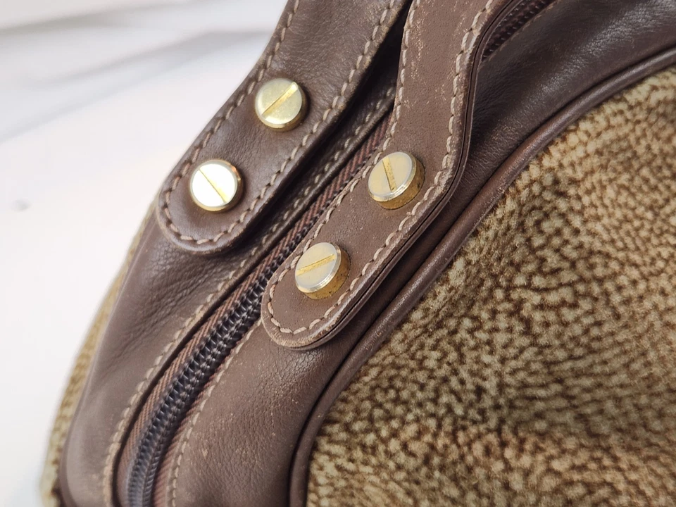 Authentic BORBONESE Lamb Suede Leather Hand Bag Pouch REDWALL Quail Dome Zip - Image 4 of 4