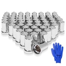 60Pcs 33mm Lug Nut Covers Bullet Flanged ABS Chrome Plastic Push-on Nut 60 PCS